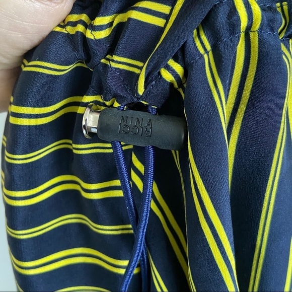 Nina Ricci Silk Striped Asymmetric Midi sleeveless Dress Size 36 US 4-6 - Picture 9 of 12